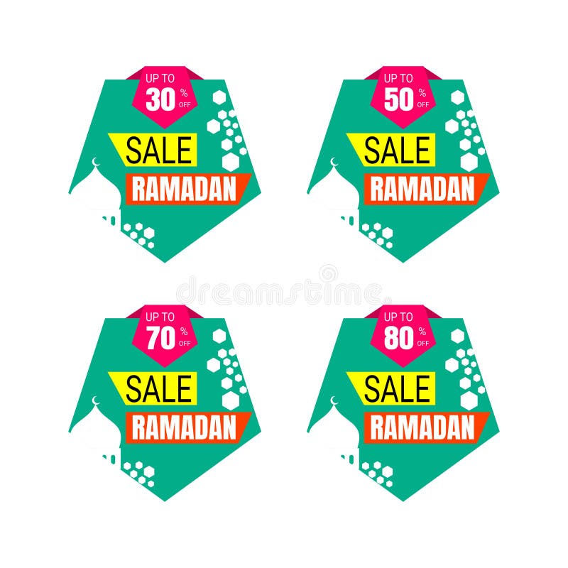 Ramadan Kareem Sticker Discount Label Percent Price Sale Banner Knob