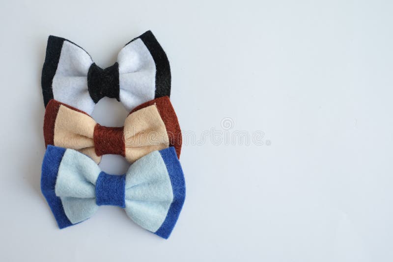 Set of Realistic Bows Tie Hand Made with Copy Space Stock Image Image