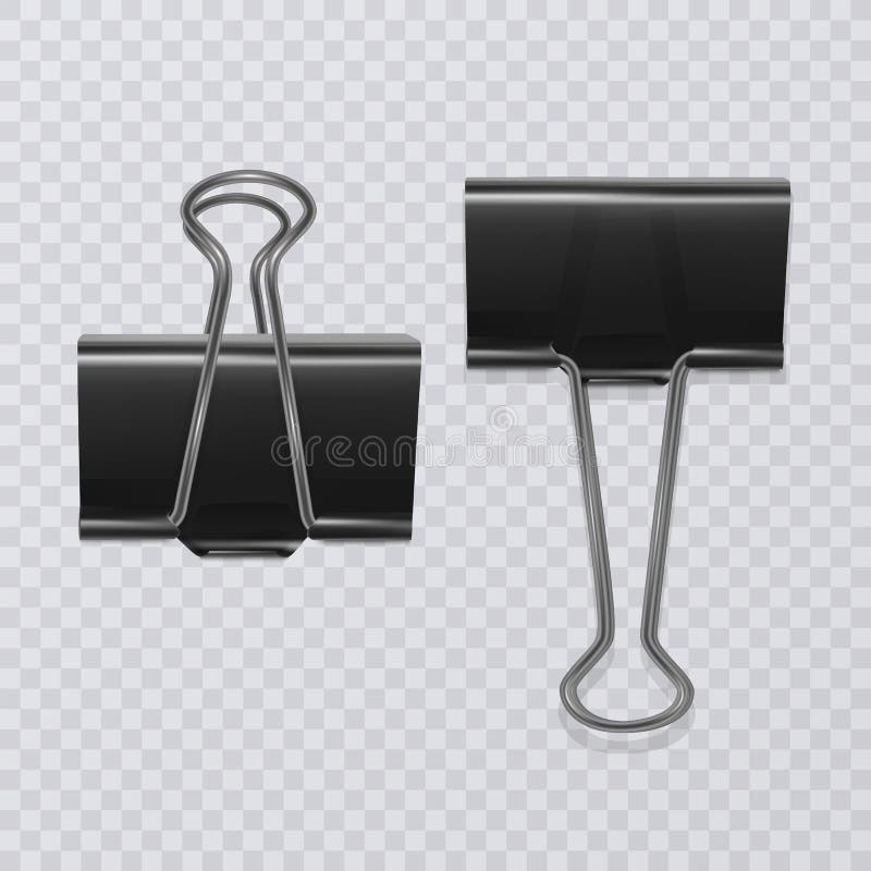 Set of realistic document clips isolated on white background stock illustration