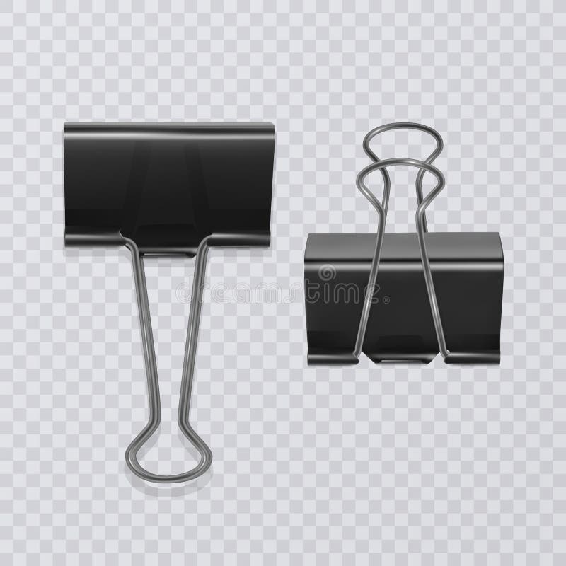 Set of realistic document clips isolated on white background vector illustration