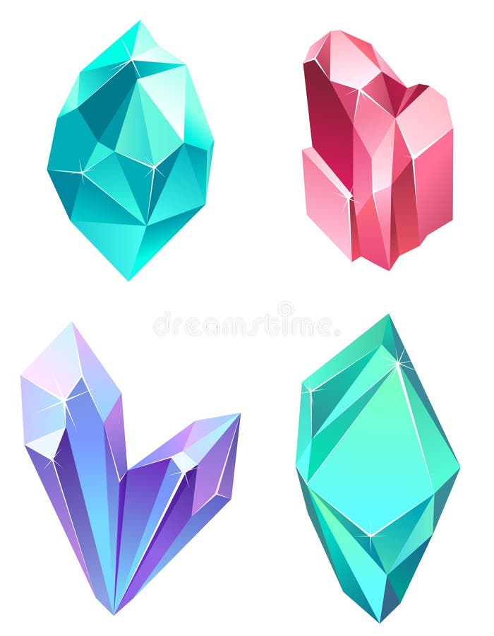 Set of realistic gems. vector illustration