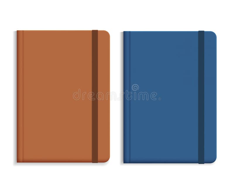 Set of realistic illustrations of leather diary, isolated on white background, with space for text - vector vector illustration Set of realistic illustrations of leather diary, isolated on white background, with space for text - vector vector illustration