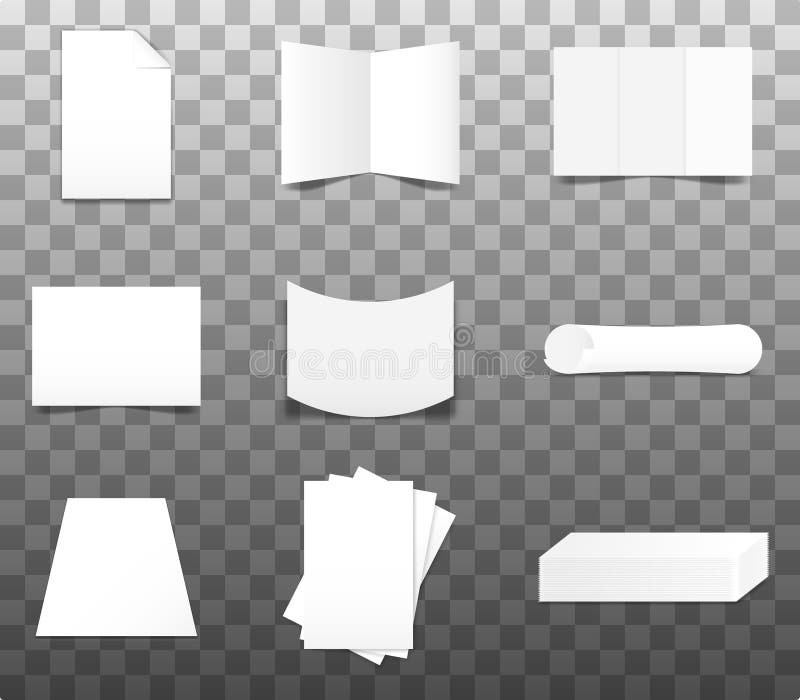 Set of Realistic Paper Mockup,Vector,Illustration Stock Vector