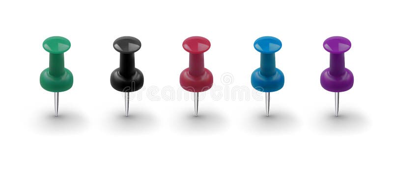 Set of push pins in different colors. Thumbtacks - Stock Illustration  [75144803] - PIXTA