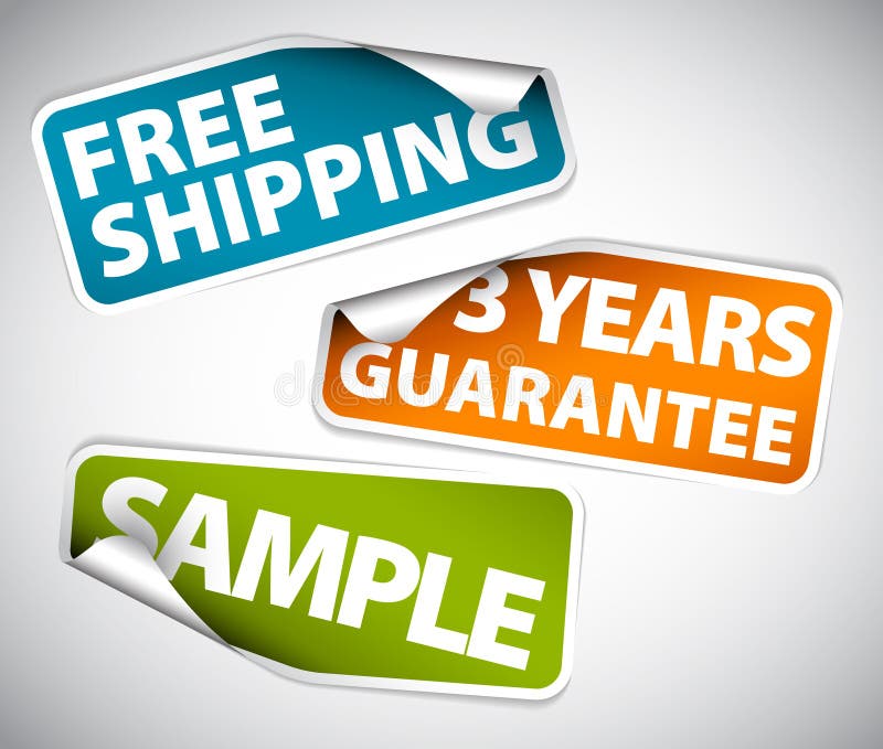 Set of rectangle labels with rounded corners vector illustration