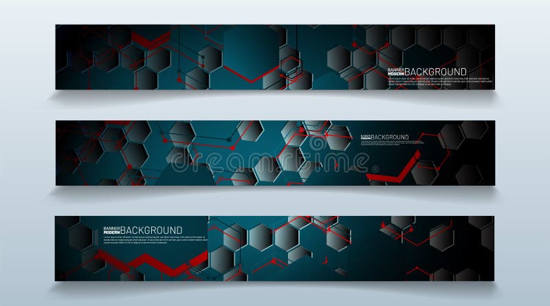 Set rectangular banner background. modern abstract vector design royalty free illustration