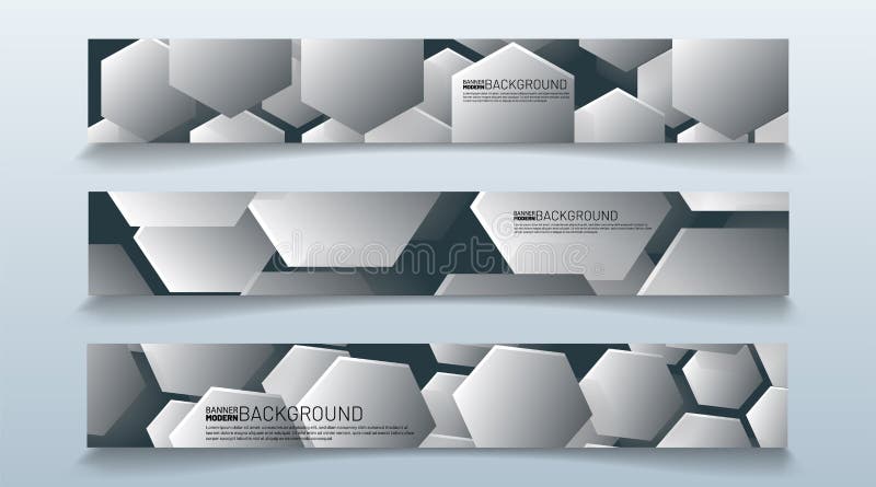 Set rectangular banner background. modern abstract vector design stock illustration