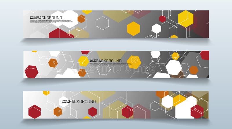 Set rectangular banner background. modern abstract vector design royalty free illustration