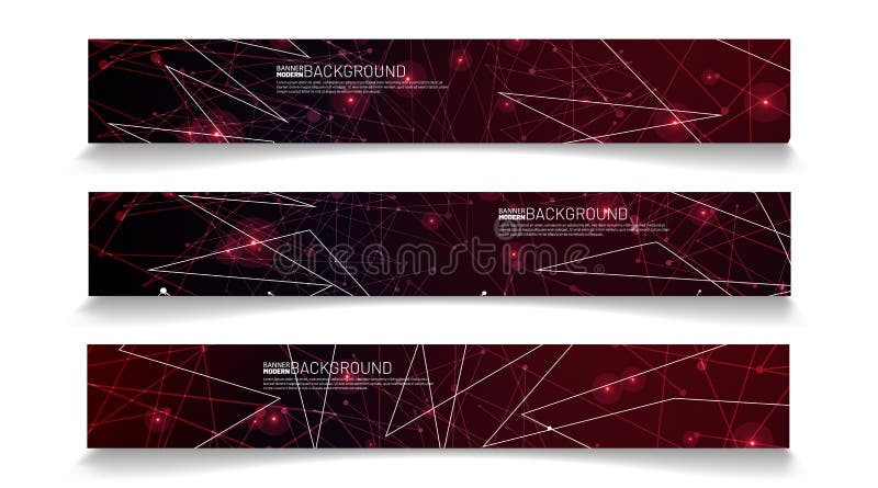 Set rectangular banner background. modern abstract vector design stock illustration