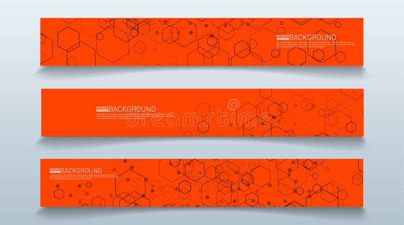 Set rectangular banner background. modern abstract vector design stock illustration