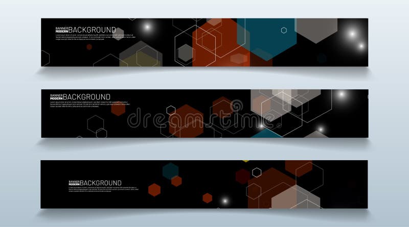 Set rectangular banner background. modern abstract vector design royalty free illustration