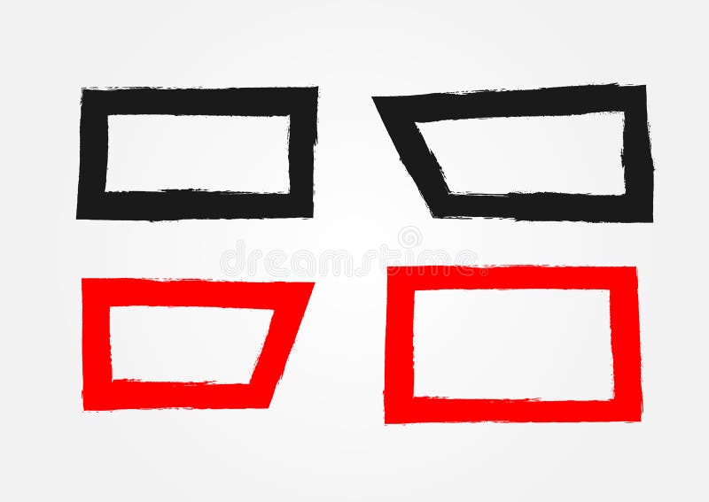Set of rectangular frames. Painted by hand with a rough brush. royalty free illustration