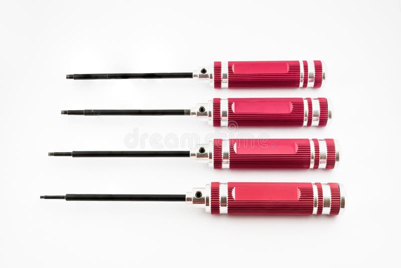 Set of Red Aluminium HexHead Drivers Stock Image Image of equipment