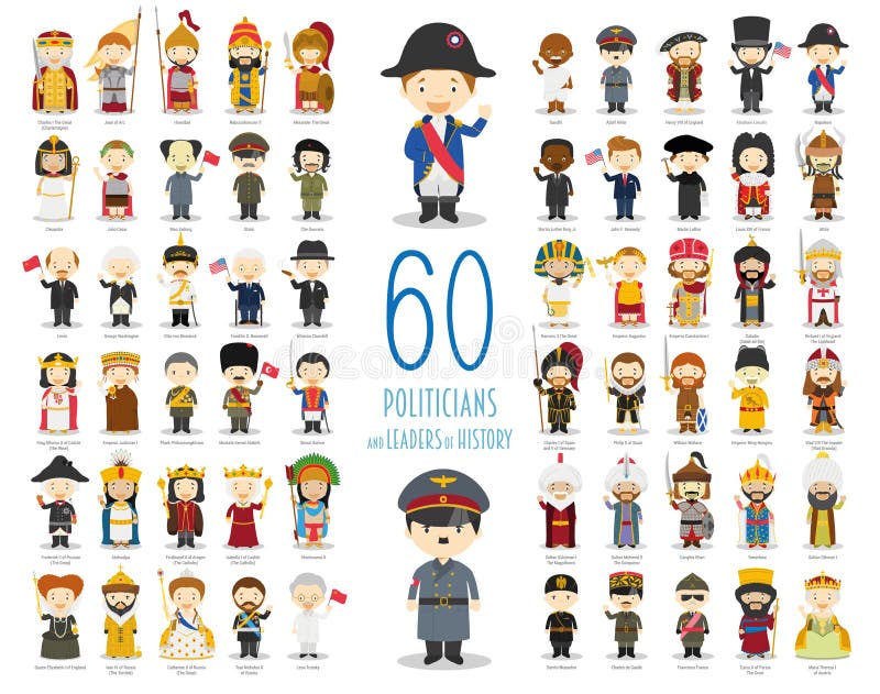 Set of 60 Relevant Politicians and Leaders of History in Cartoon Style. Stock Vector - Illustration of collection, king: 111974841 Set of 60 Relevant Politicians and Leaders of History in Cartoon Style. Stock Vector - Illustration of collection, king: 111974841