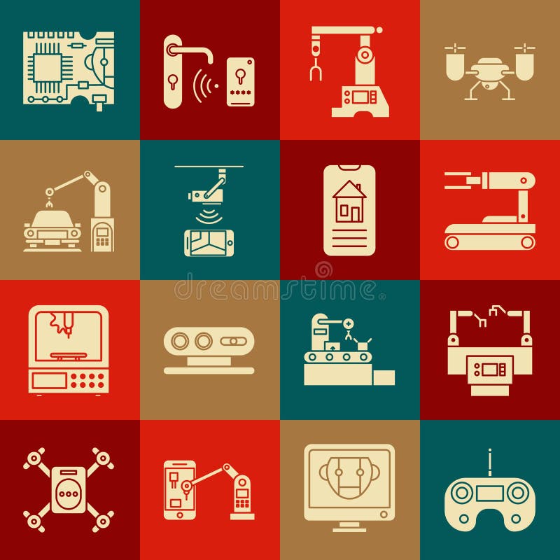 Set Remote Control, Assembly Line, Robot, Wireless Controlling CCTV