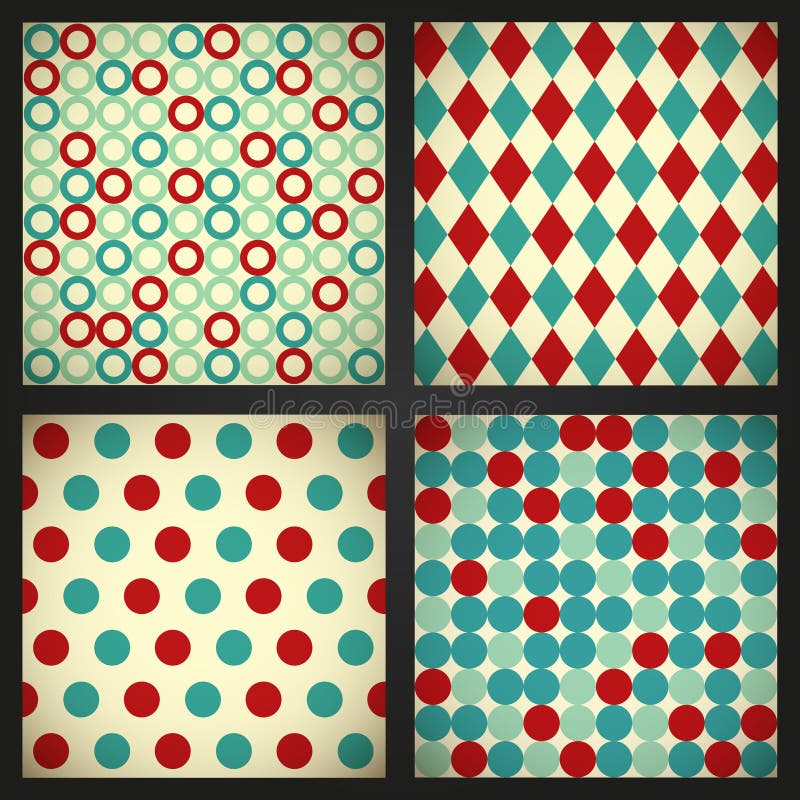 Set of retro abstract background stock illustration