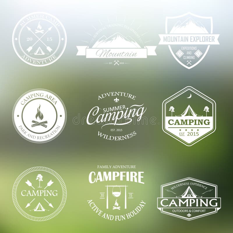 Set of retro badges and logo stock illustration Set of retro badges and logo stock illustration