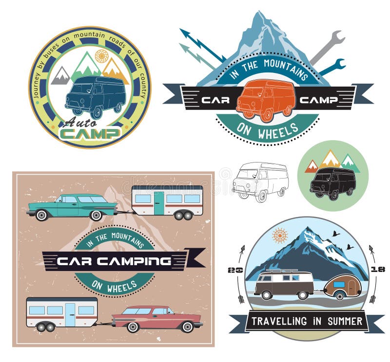 Set Of Vintage Camping Logos. Symbols Of The National Park And Open ...