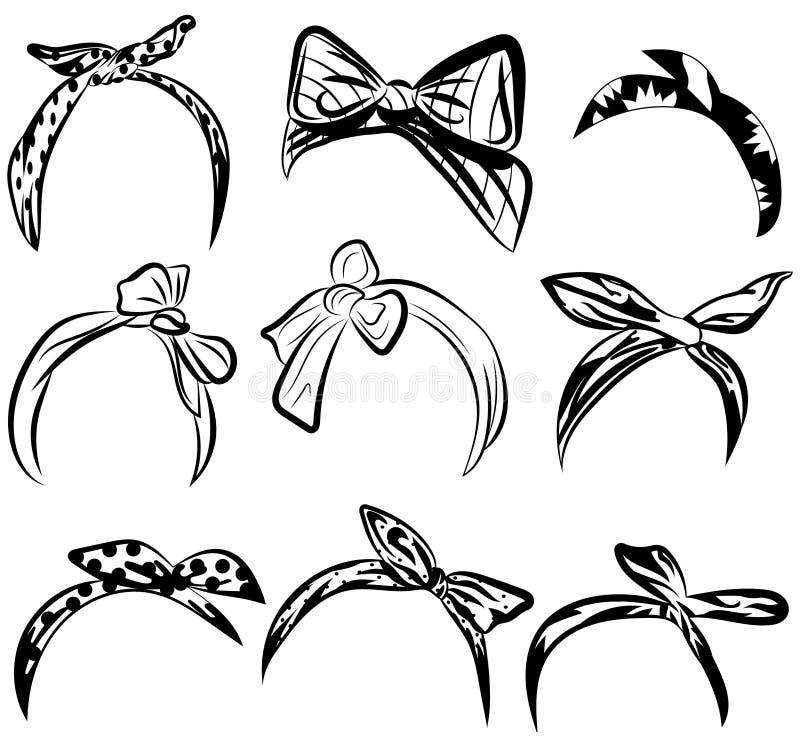 Collection of bandanas for hairstyles. 