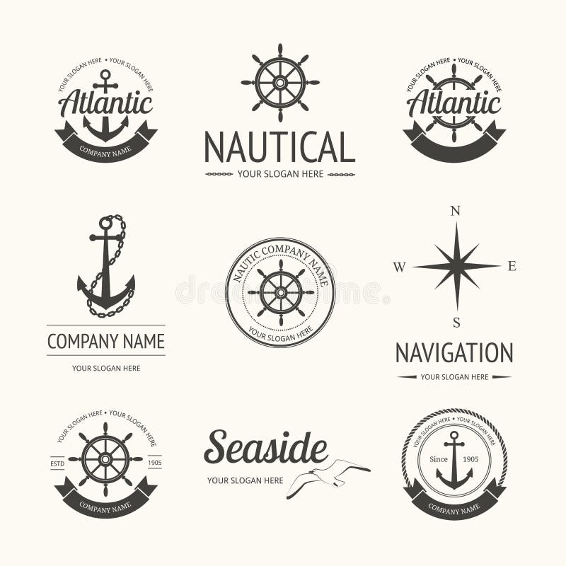 Seamless Nautical Pattern With White Anchors And Ship Wheels Stock ...