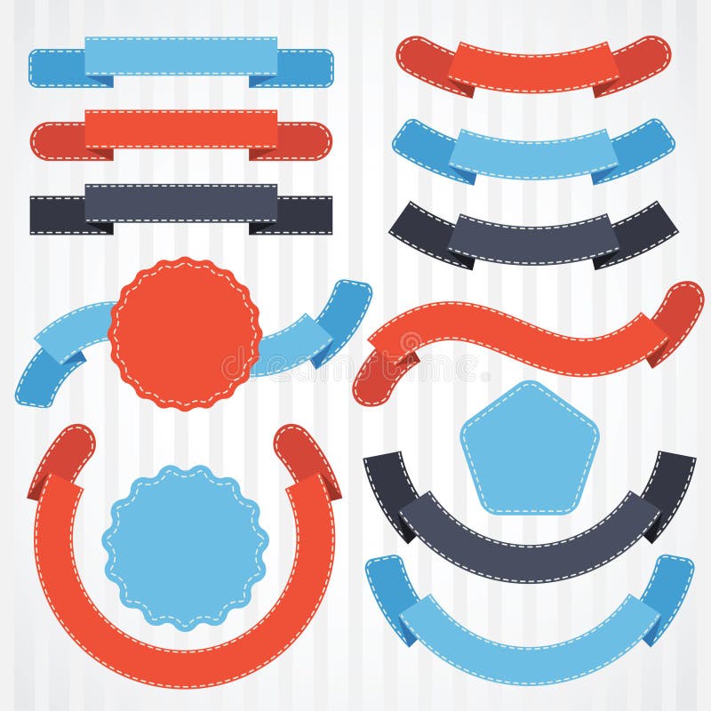 Set Of Vector Ribbons Labels And Stickers Stock Vector Illustration