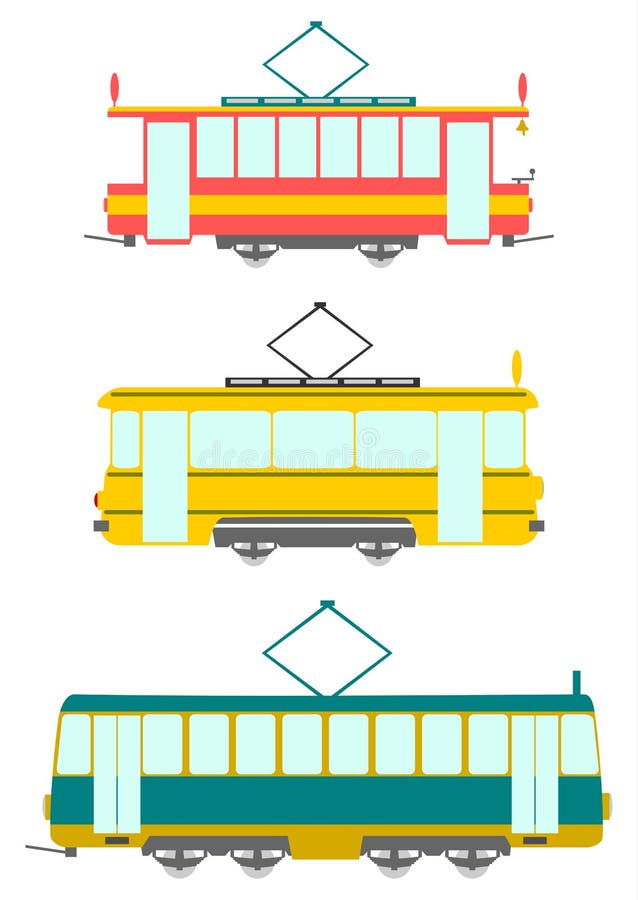 Retro trams. royalty free illustration
