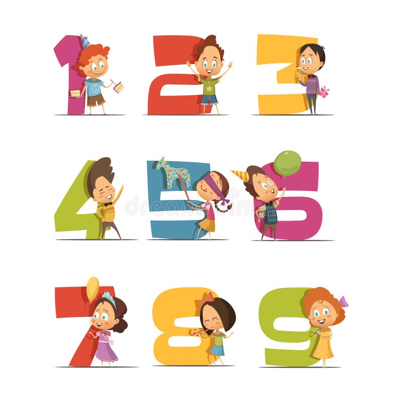 Set retro-uri pentru copii vector illustration