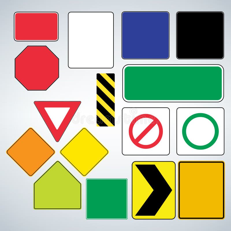 Set Of Road Signs Templates Make Your Own Road Sign Stock