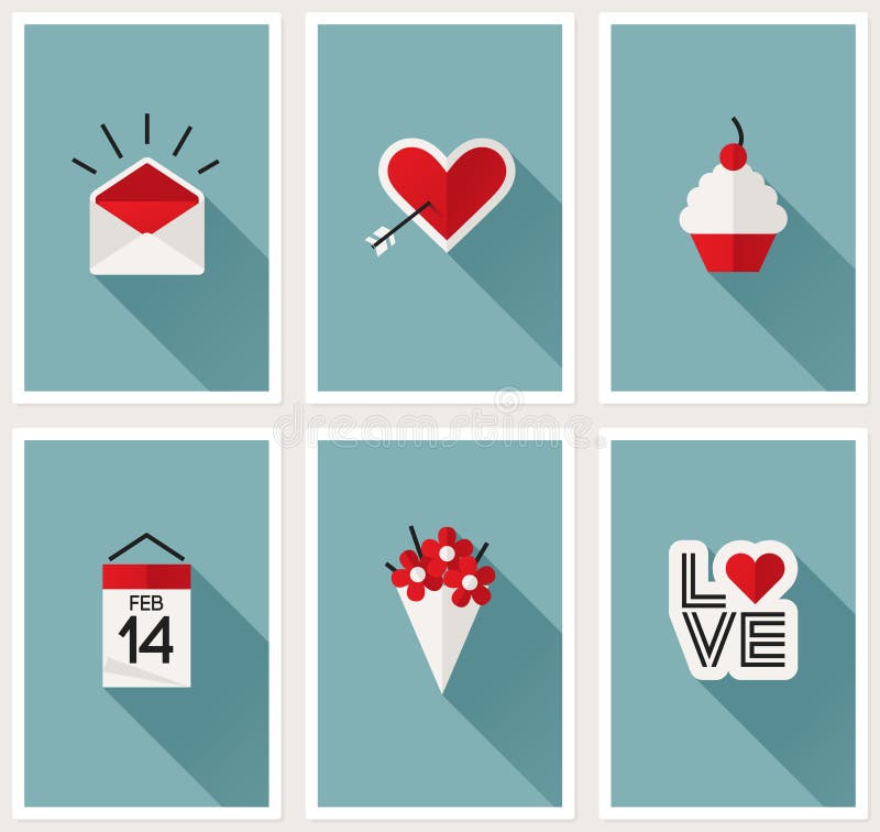 Set of romantic Valentines day symbols. Vector illustration royalty free illustration Set of romantic Valentines day symbols. Vector illustration royalty free illustration
