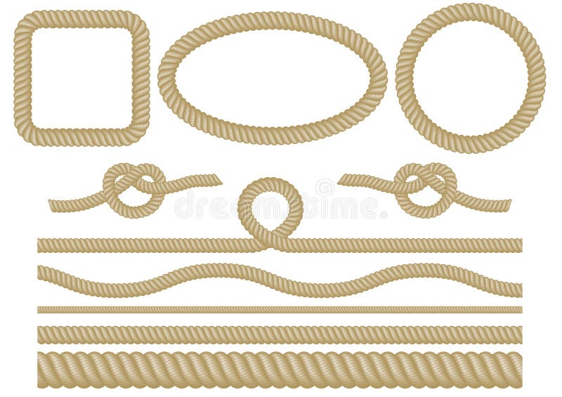 Nautical Rope Round And Square Rope Frames Cord Borders Sailing