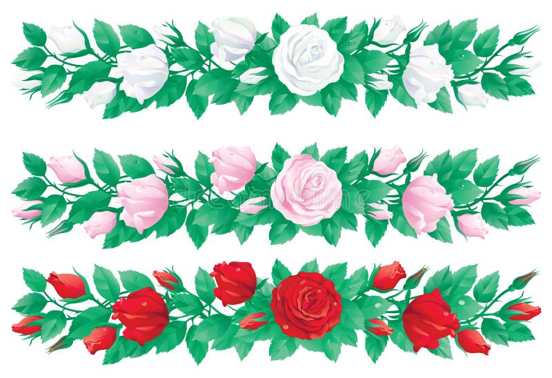 Set of Roses garlands stock vector. Illustration of wreath - 64515513