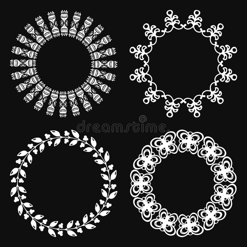 Set of Round and Circular Decorative Patterns for Design Frameworks