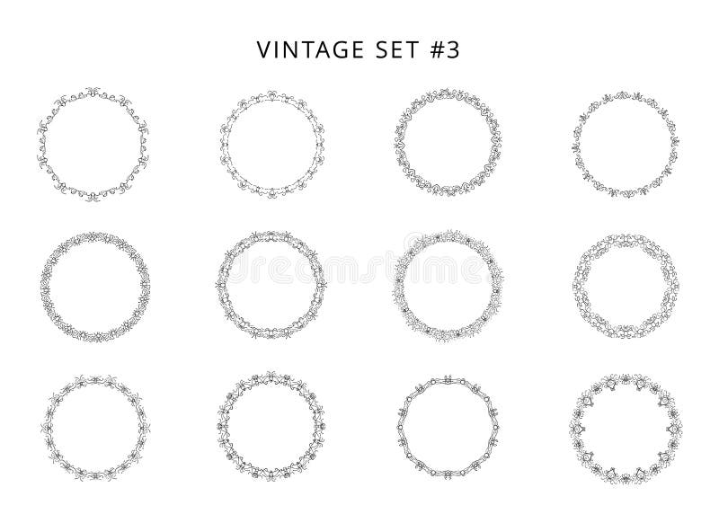 Set Of Circular Decorative Frames Vector Illustration Stock Vector