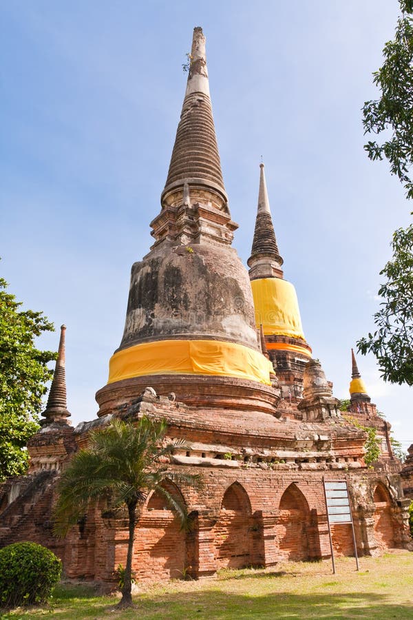 Set of ruin pagoda in Ayutthaya
