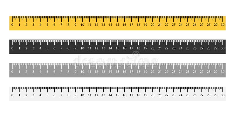 30 Cm Ruler School Supplies Measurement Tool Isolated Vector