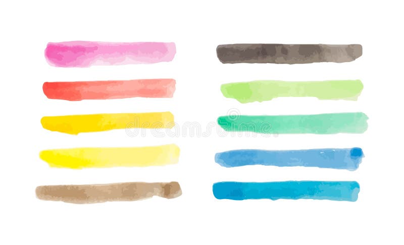 Set ręka rysujący akwarela lampasy ilustracji Set ręka rysujący akwarela lampasy ilustracji