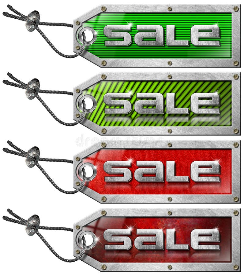 Sale Tags Hanging on White Background Stock Illustration Illustration