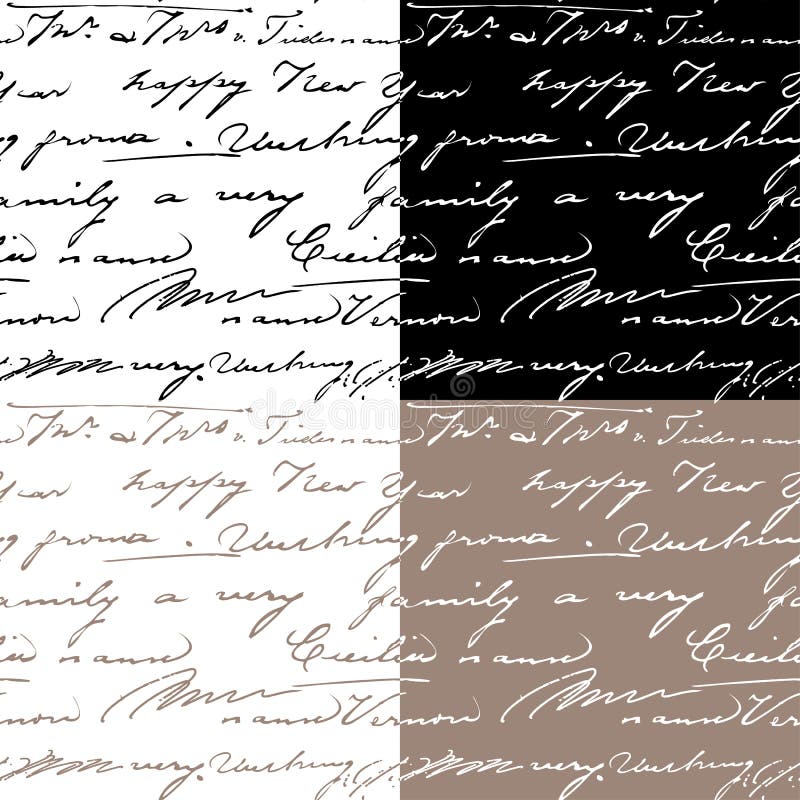 Set of samless patterns with handwriting text. vector illustration Set of samless patterns with handwriting text. vector illustration