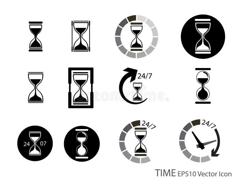 Kitchen timer icon set outline style Royalty Free Vector