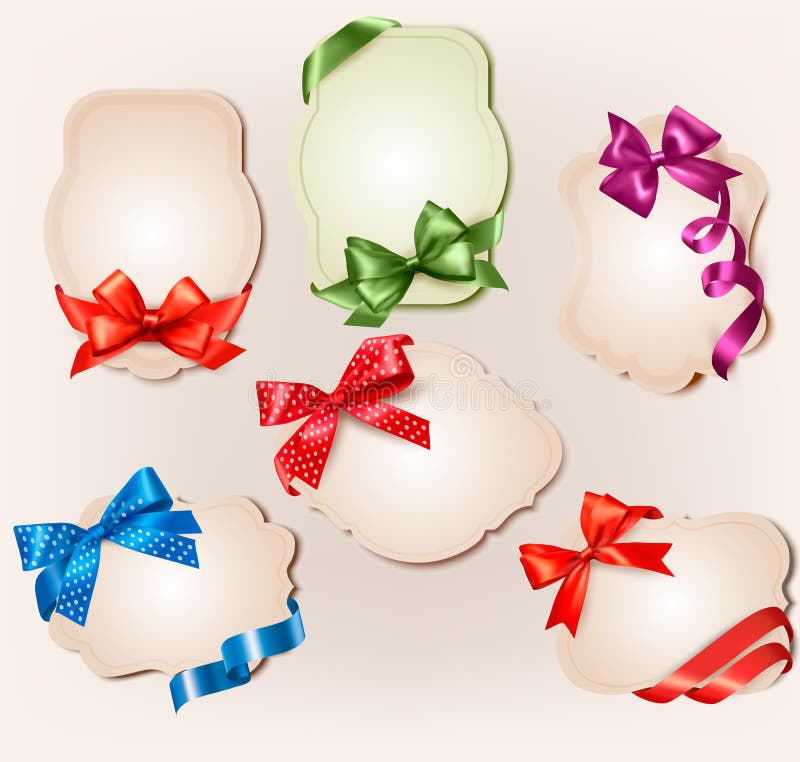 Set schöne Retro- Kennsätze mit buntem Geschenk b vektor abbildung