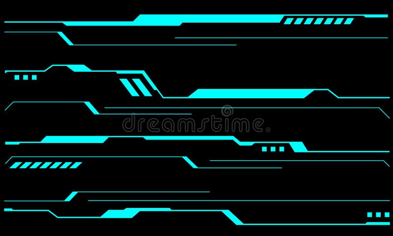 Set of sci fi blue cyber line set user interface elements technology futuristic design modern creative on black background vector vector illustration