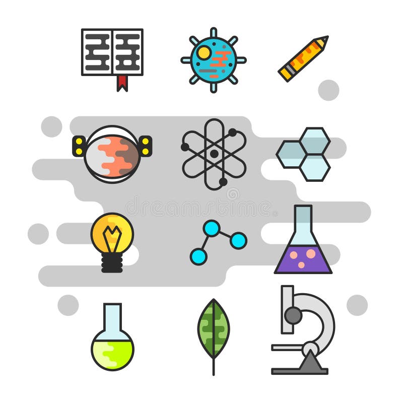 Set of science icons. stock vector. Illustration of concept 64785126
