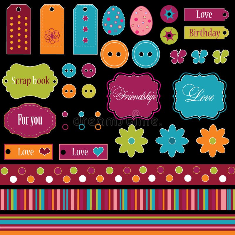 Set for scrap-booking vector illustration Set for scrap-booking vector illustration