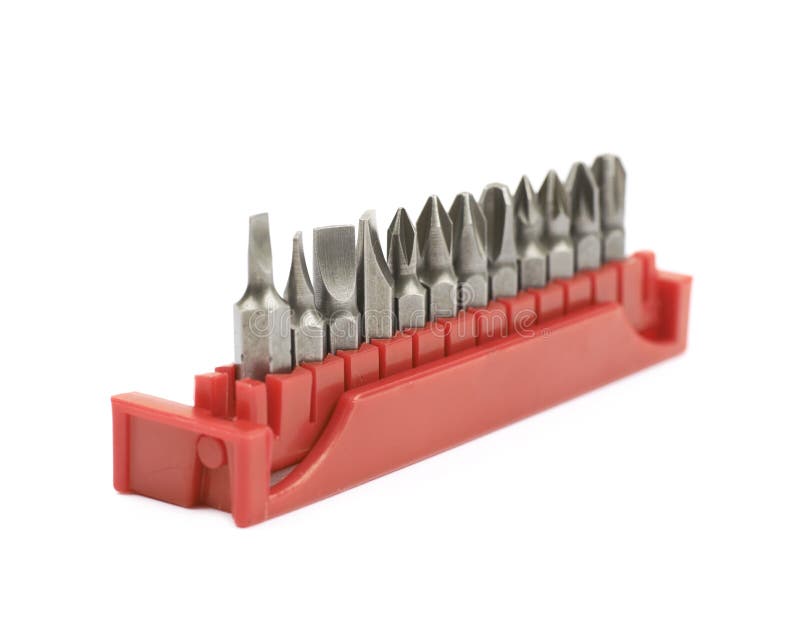 Set of screwdriver bits isolated royalty free stock photos