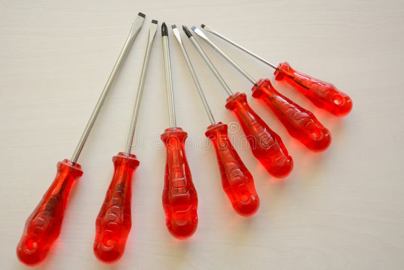Set of screwdrivers stock photo. Image of flatbladescrewdriver 48852354