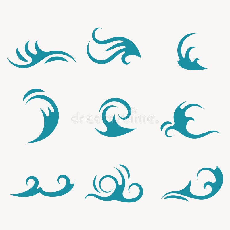Water Wave Line Logo Symbols Stock Vector Illustration Of Creative Antique 150072901
