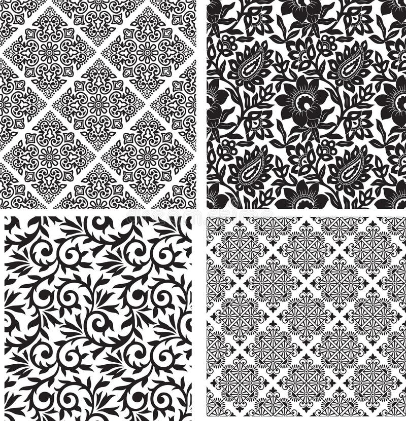 Set of seamless floral background royalty free illustration