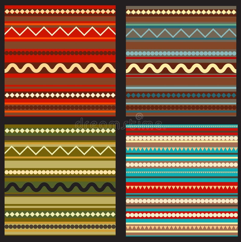 Set of seamless geometric vector illustration