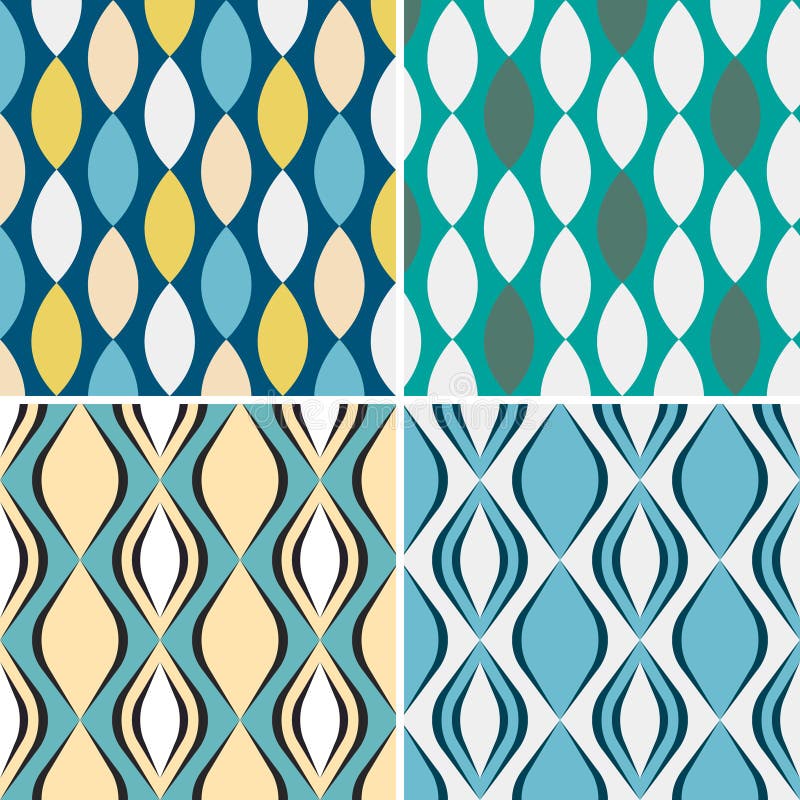 Set of seamless geometric patterns. vector illustration
