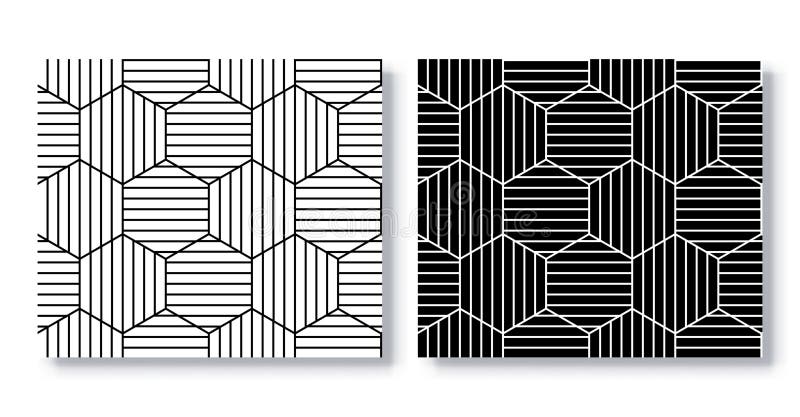 Set of Seamless Hexagon Patterns Vector. vector illustration